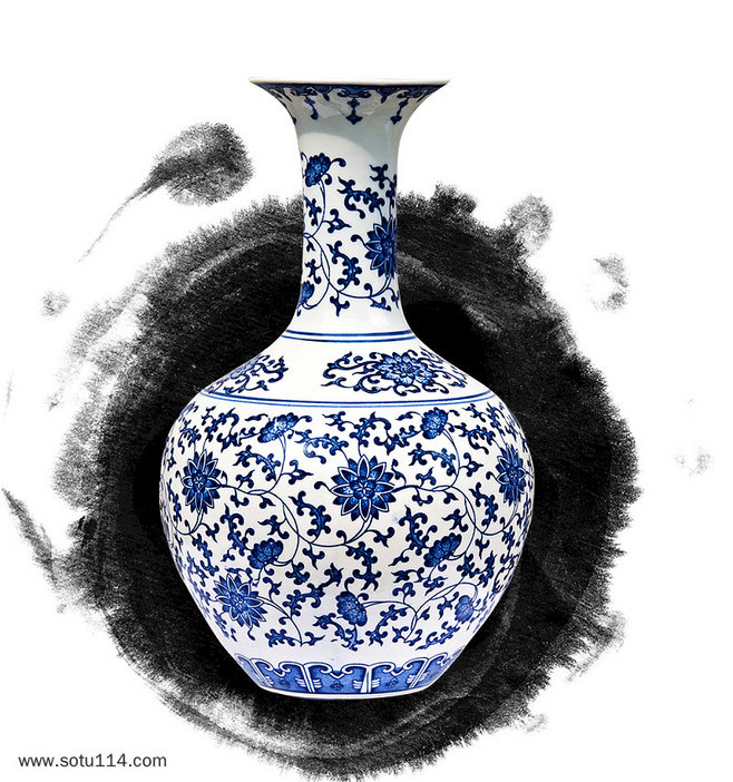 瓷器纹理青花瓷花纹