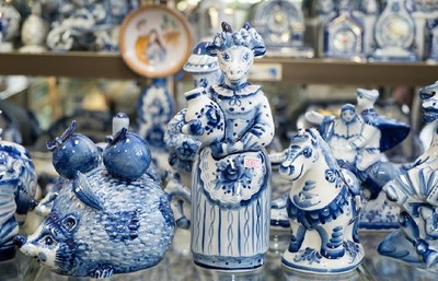 俄罗斯民间工艺品:格热利瓷器,俄罗斯的“青花瓷”