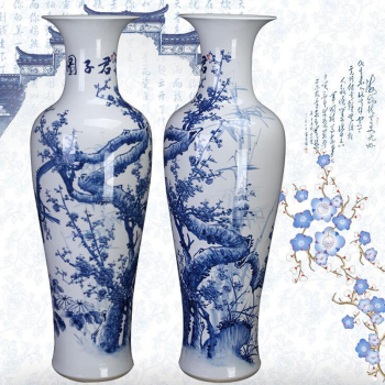 景德镇陶瓷器手绘落地大花瓶青花瓷古典现代家居装饰收藏摆件 青花君子图单个价格 1.1米【图片 价格 品牌 报价】-京东