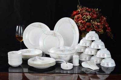陶瓷餐具套件 情系玫瑰46头_上海润新礼品
