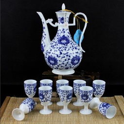 供应高档家居日用陶瓷酒具 青花陶瓷酒具