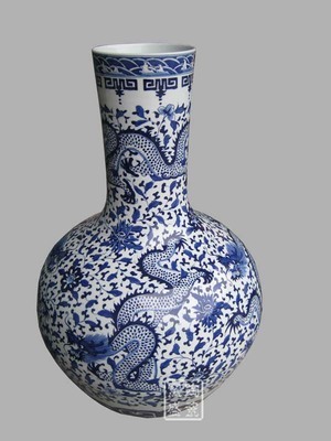 景德镇陶瓷青花天球龙瓶 中华瓷器艺术的璀璨瑰宝